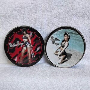 Sealed 2005 Set of 4 Round 4" Bettie Page Coasters in Collector's Tin BNIP!!